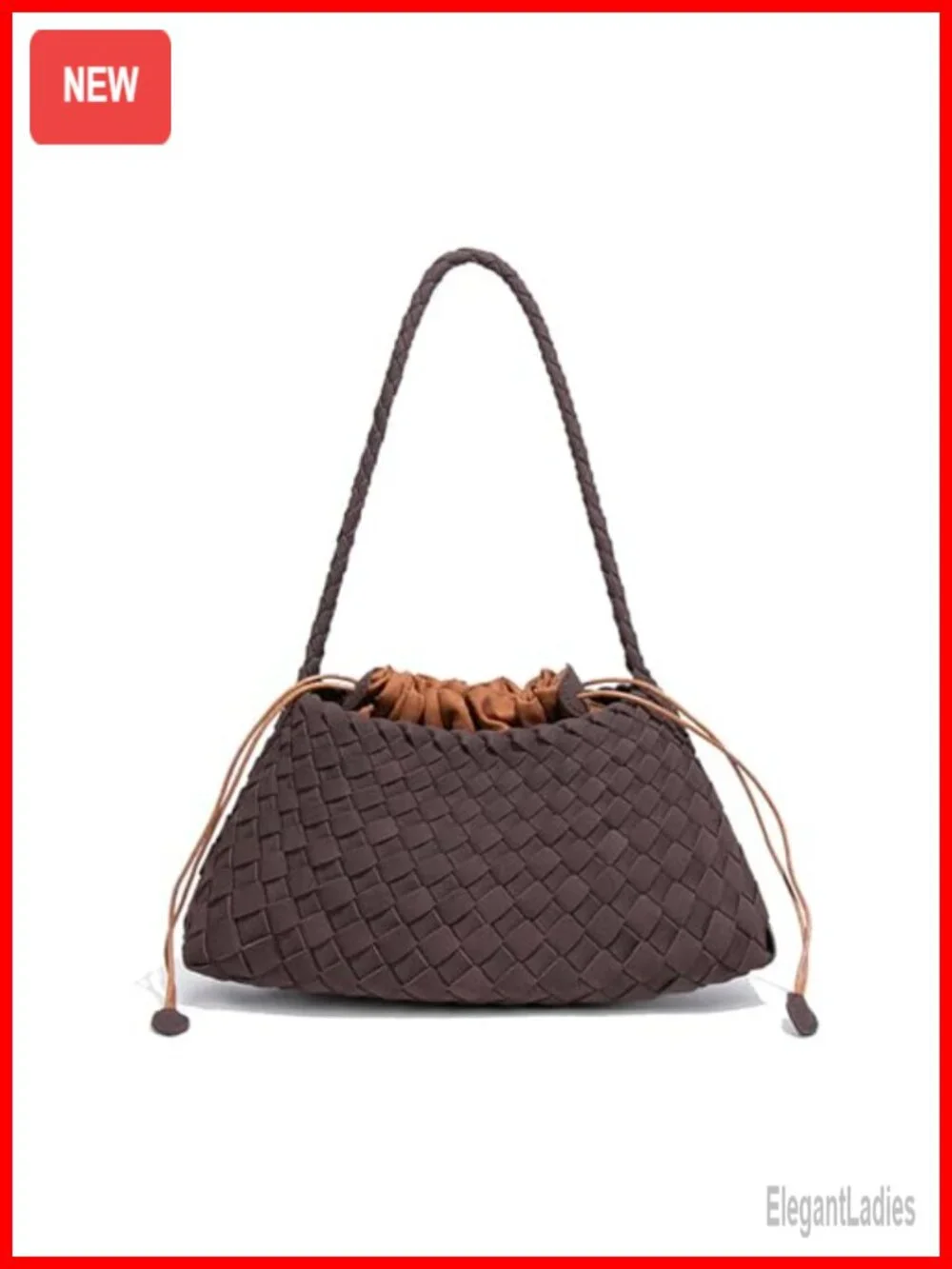 Woven Suede Handbag Shoulder Bag Slouchy Hobo Tote