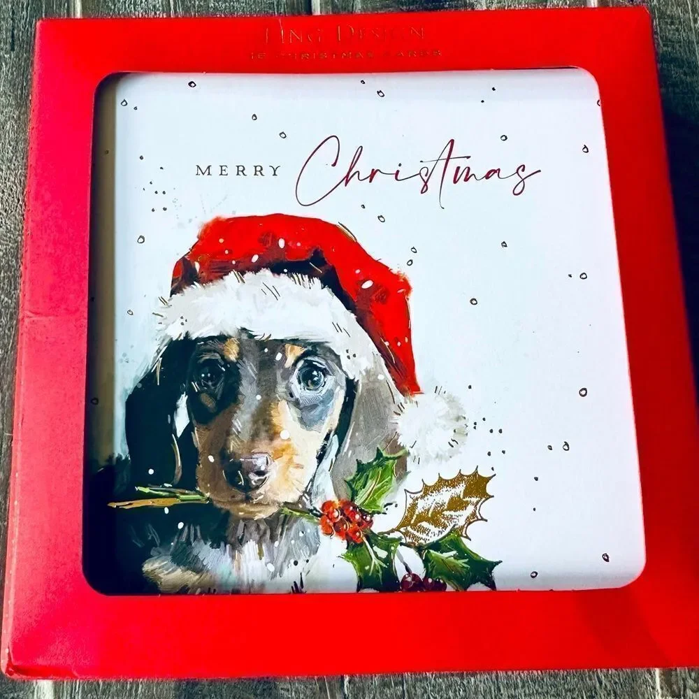 Dachshund Dog Christmas Holiday Greeting Cards
