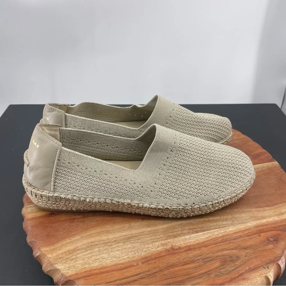 Cole‎ Haan Cloudfeel Stitchlite Espadrille slip on shoes size 9.5 sesame beige