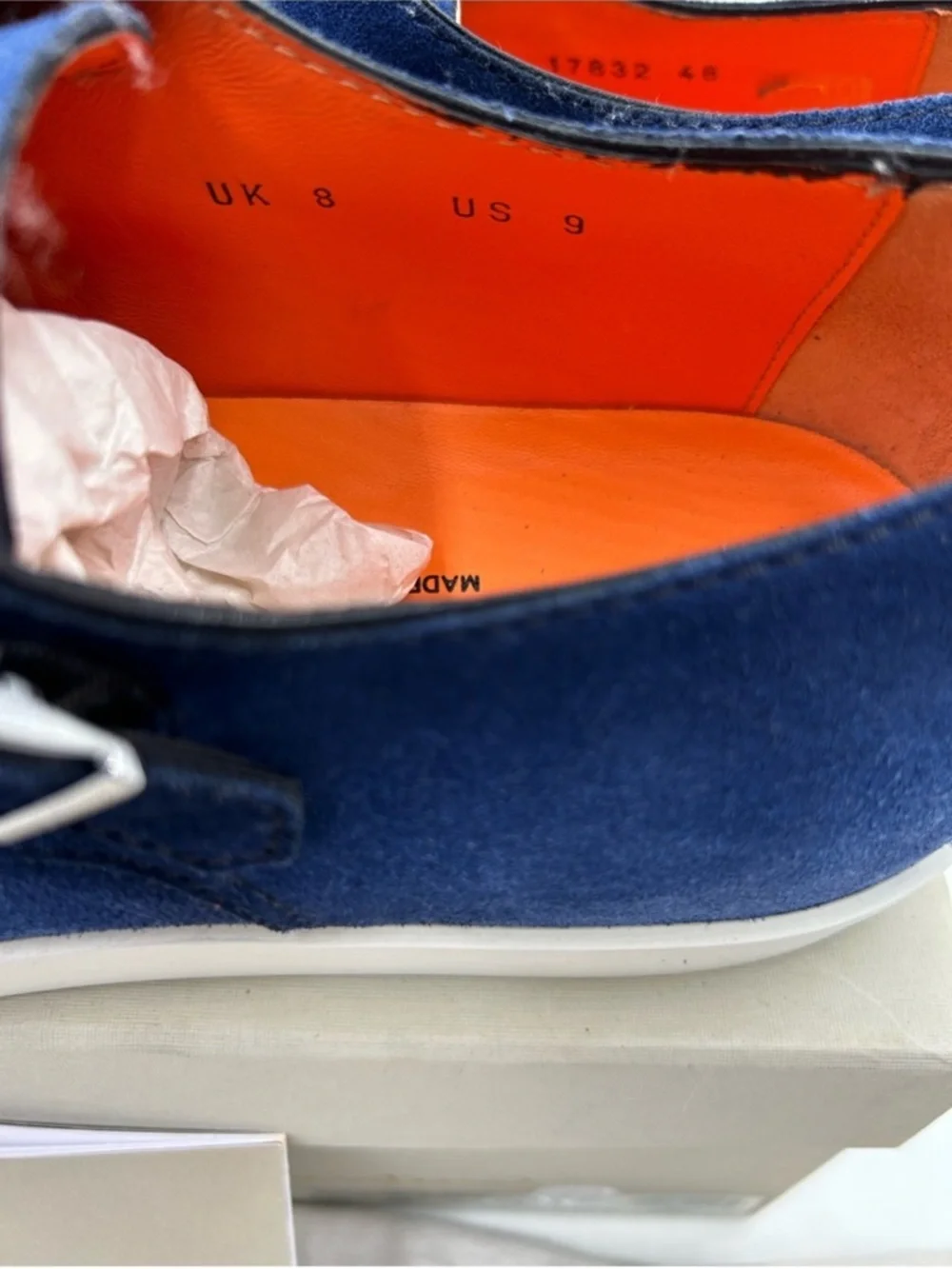 Santoni navy suede