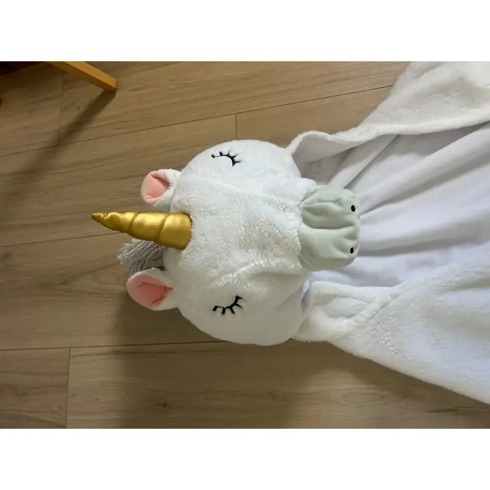 Pillow Fort Plush Unicorn Wearable Blanket with Gold Accents