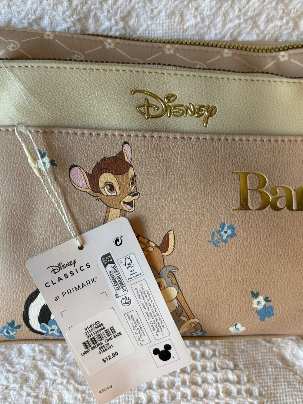 Primark Bambi Backpack, 2 pc Makeup Bag & Phone case bag