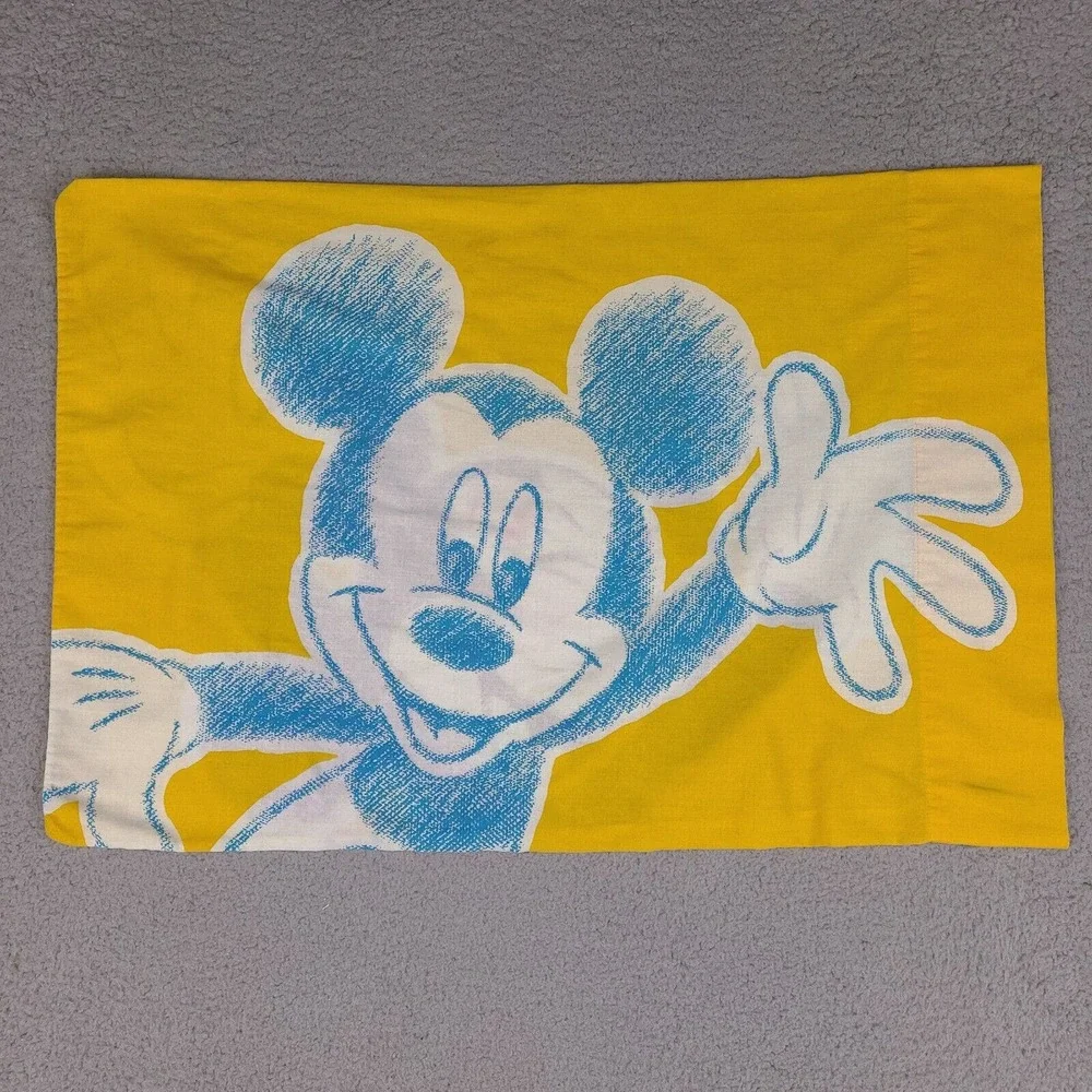 Vintage Disney Mickey‎ Mouse Pillowcase Multicolor Made In USA
