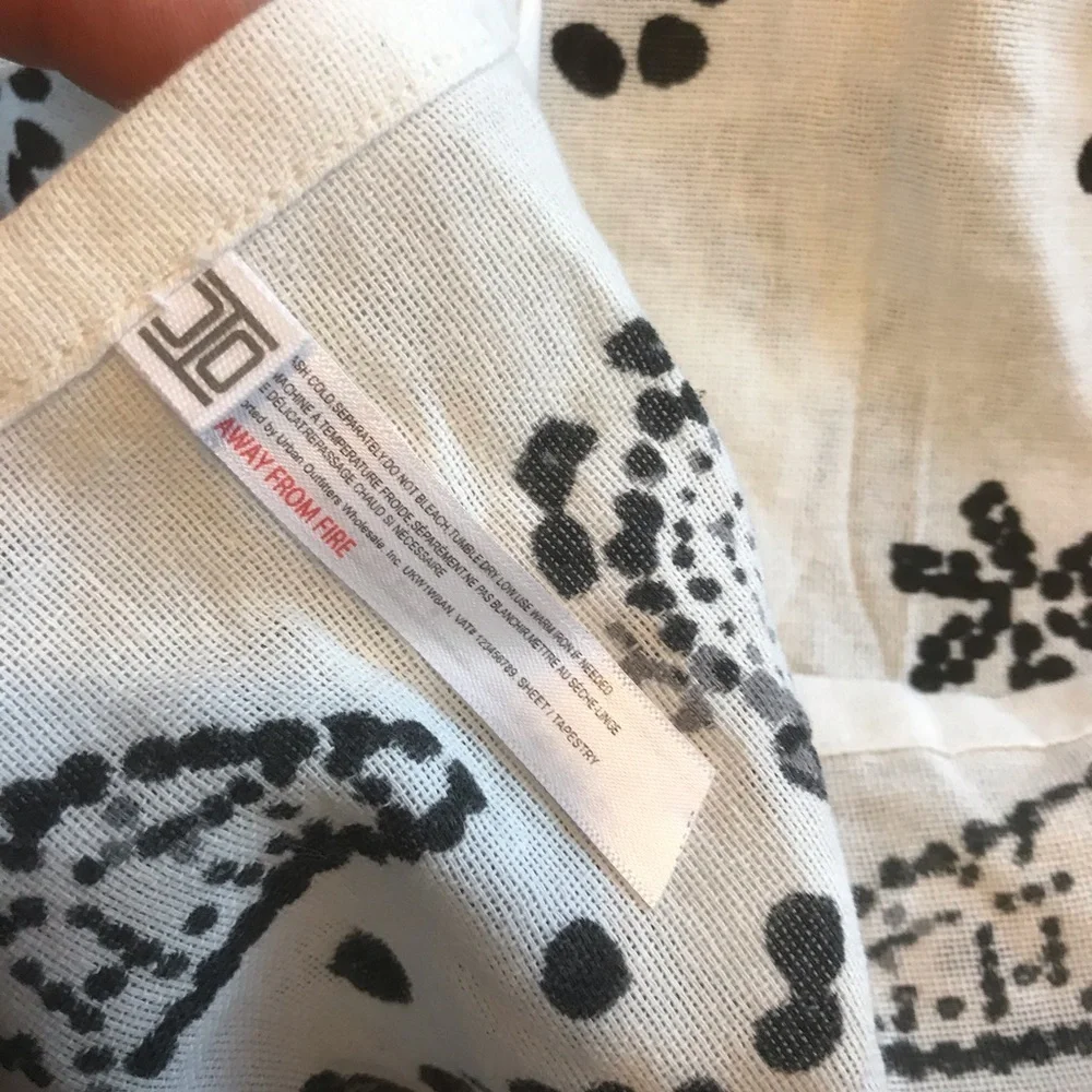 New Black white all cotton square Tablecloth