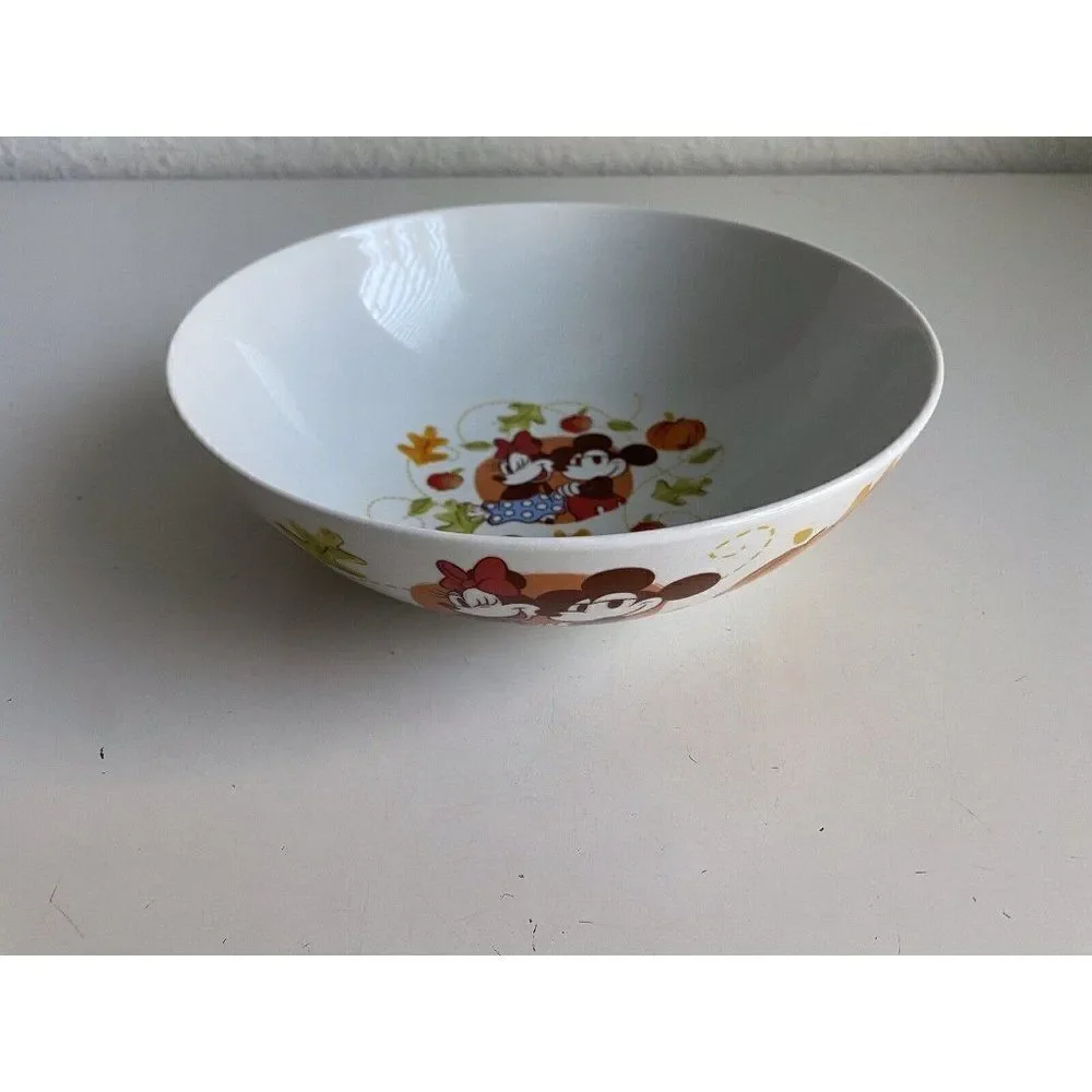 Disney Large Serving Bowl Mickey & Minnie Mouse Autumn Fall  Popcorn Pasta Salad