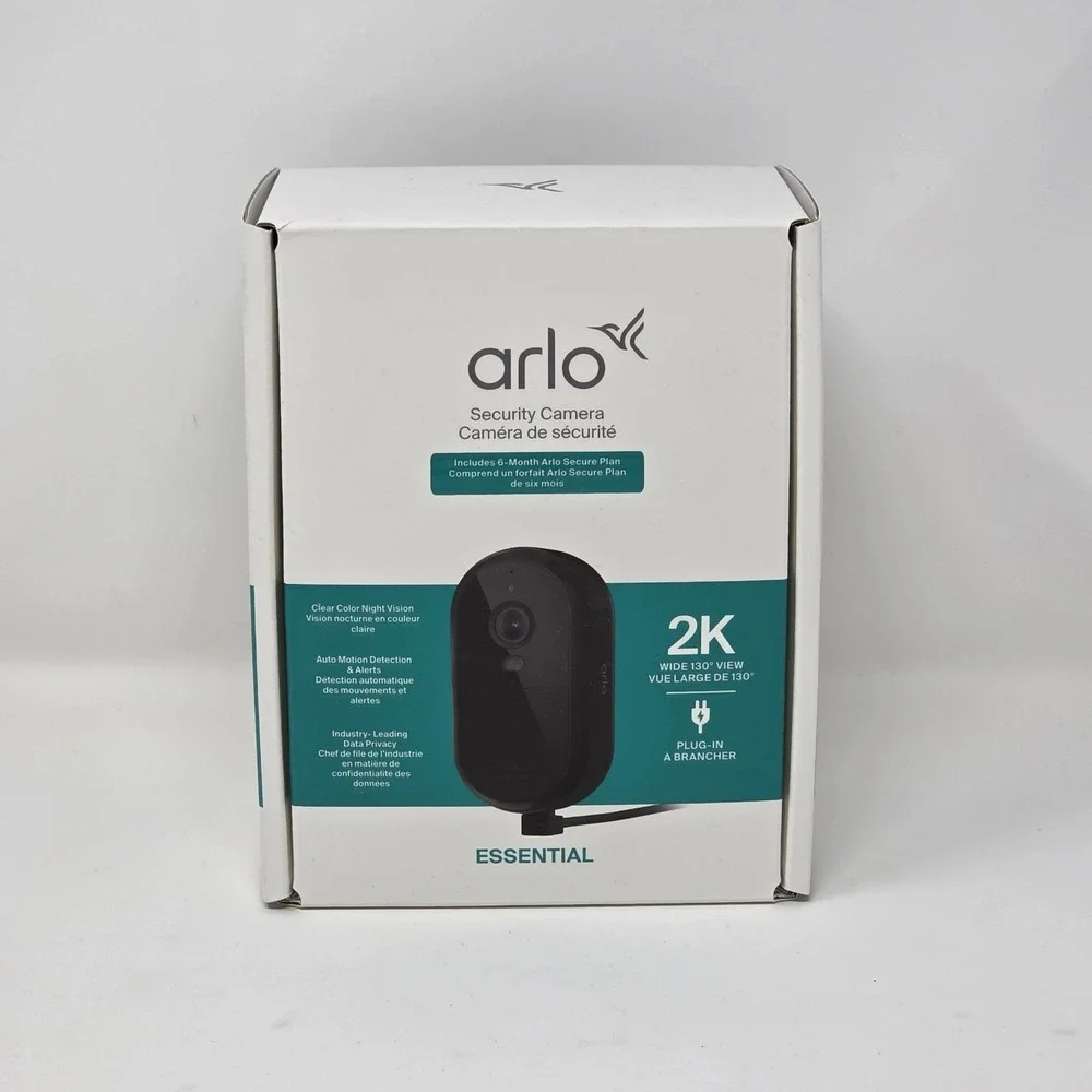 Arlo Essential 2025 Wired Security Camera 2K HDR Outdoor Black Home Monitoring‎