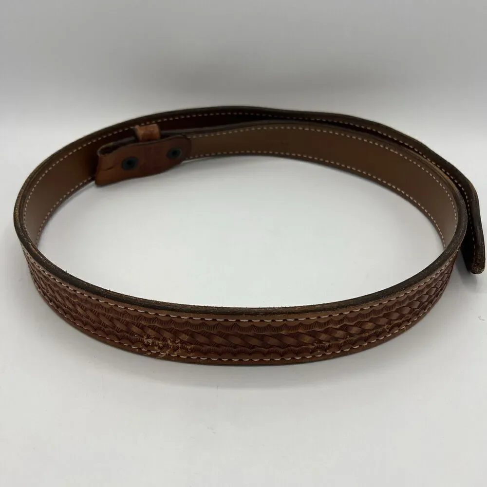 Brown Leather Faux-Braid Belt Men’s 46”