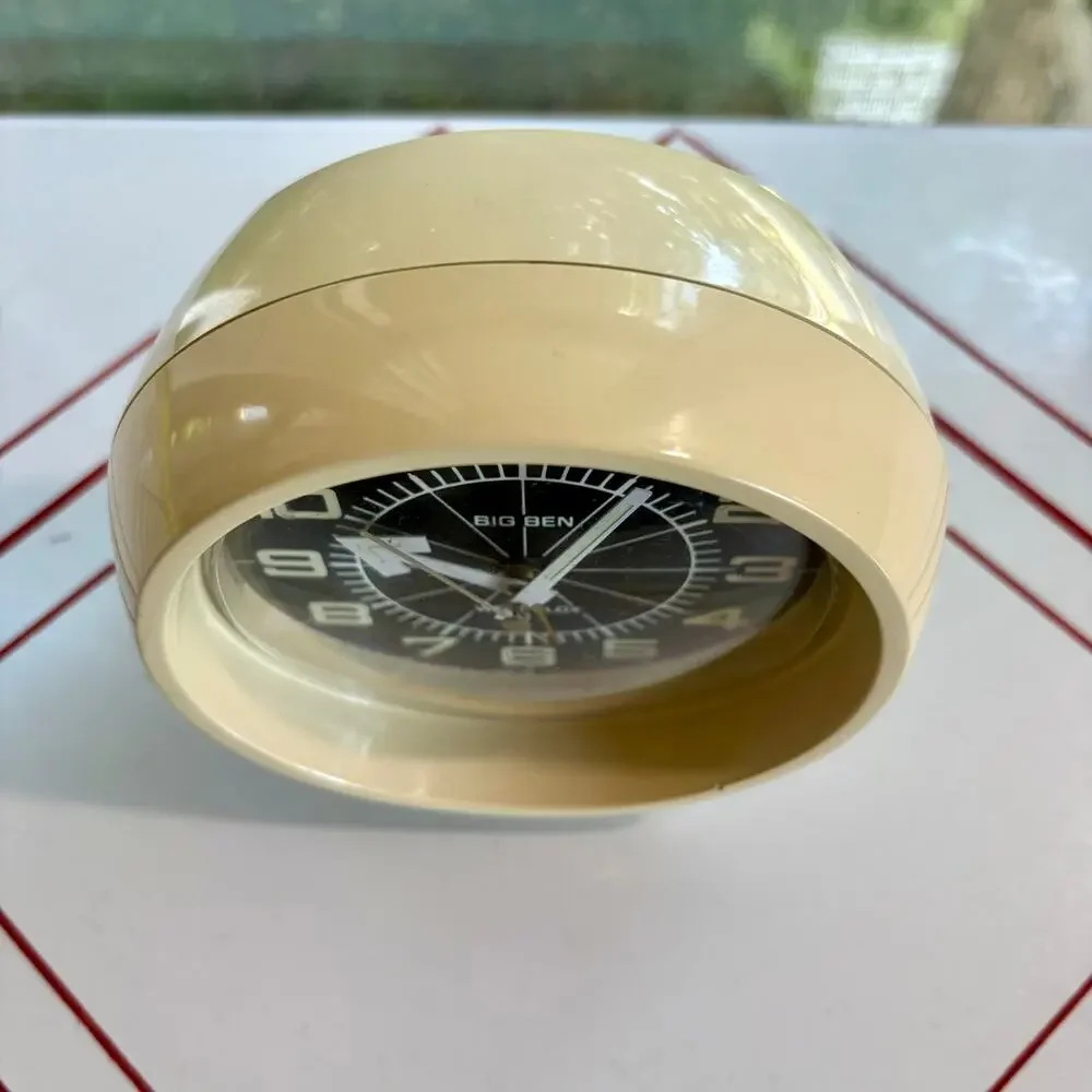 Vintage Westclox Big Ben Alarm Clock Cream Black Wind Up MCM