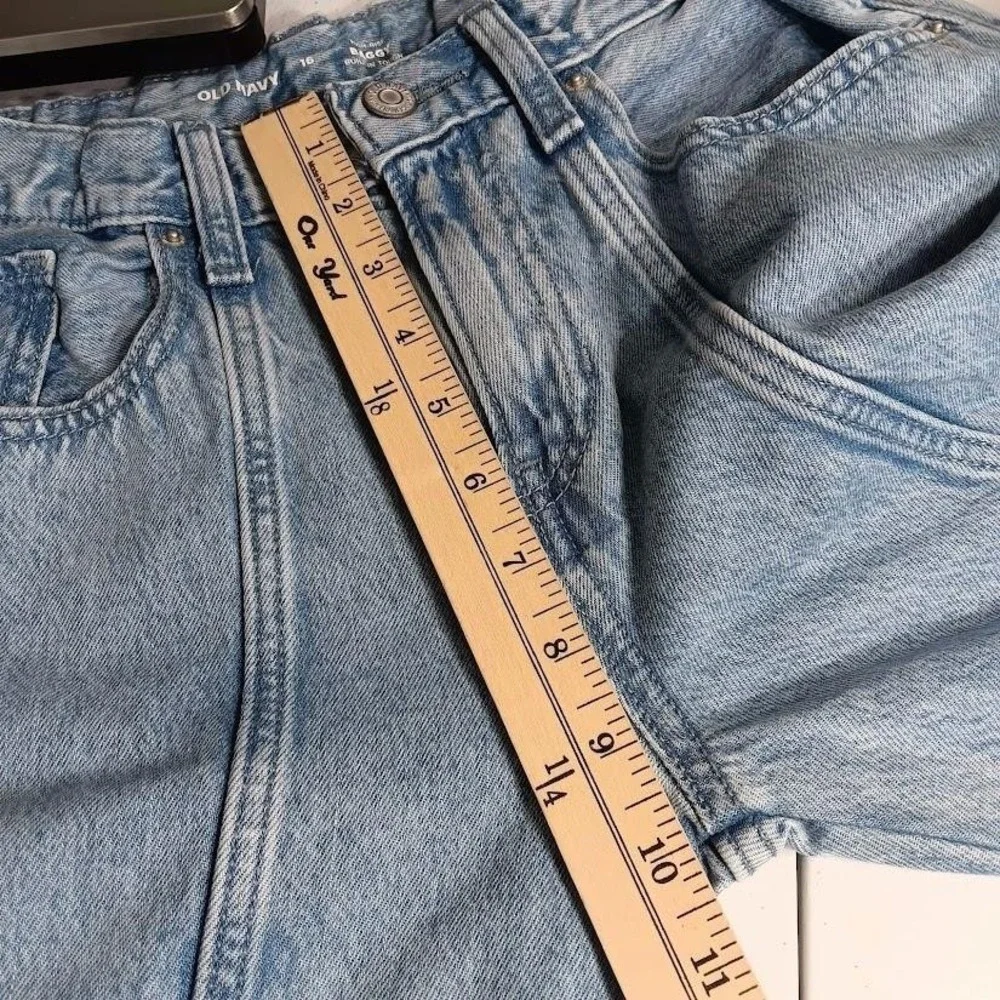 Old Navy Jeans Kids 16 Blue High‎ Rise Baggy Cargo Wide Leg Denim Pants