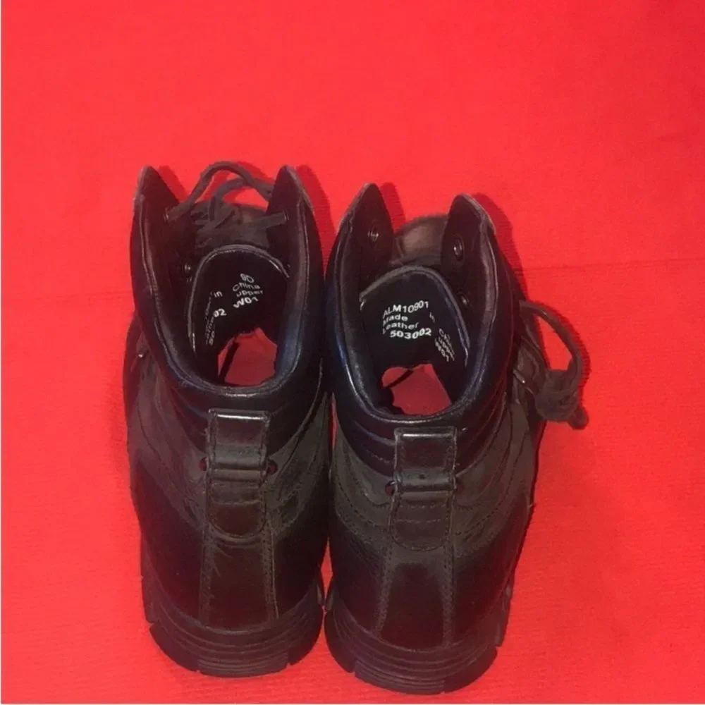 Polo Sport Ralph Lauren Black Leather Men's Boots Size 9D Original ($189)