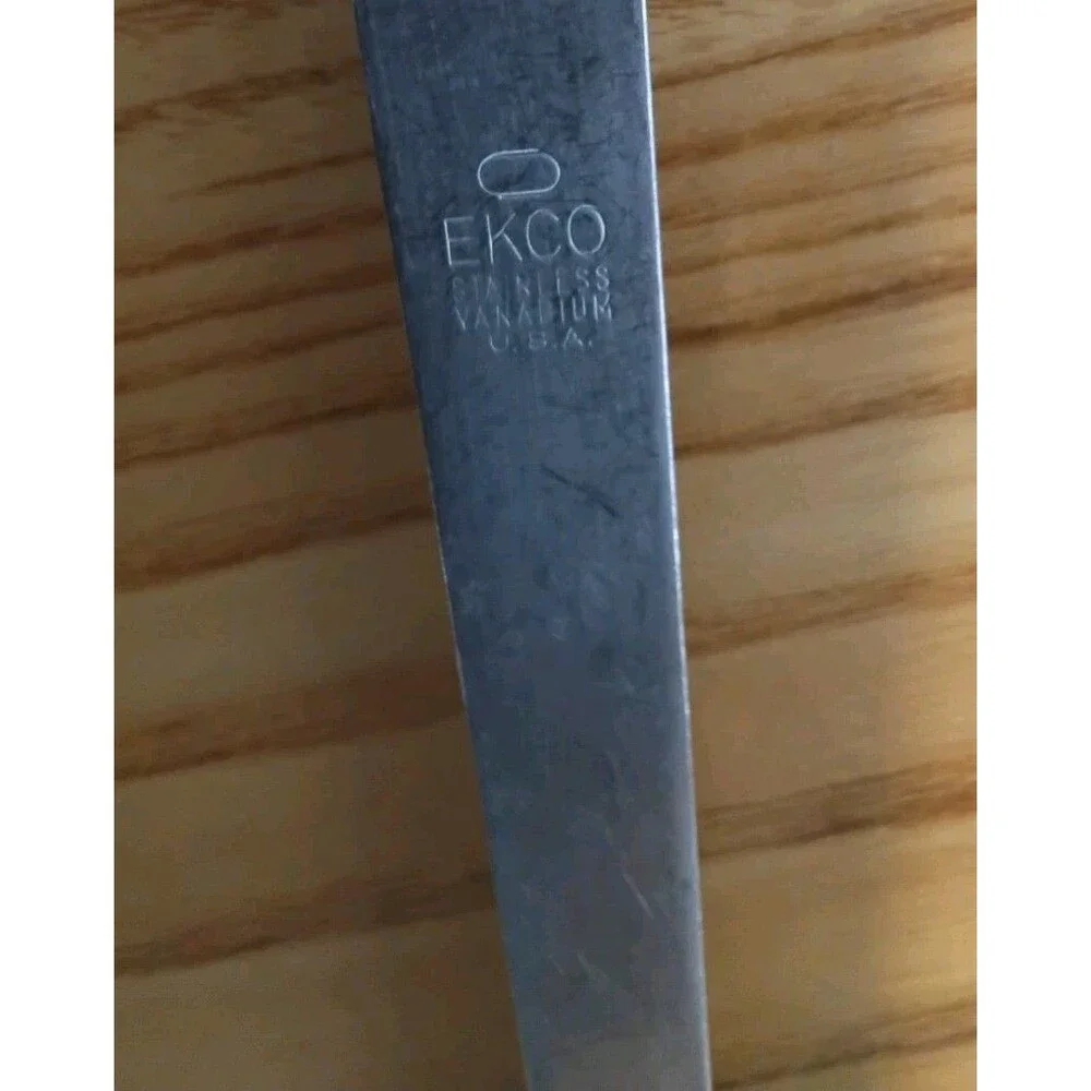 Vintage EKCO Soup Sauce 4 Oz. Ladle Stainless Vanadium Wood Handle 11.5