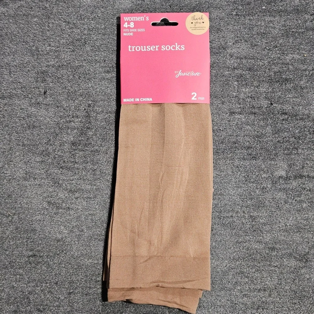 Juncture Women Nude‎ Trouser Socks 2 Pair Pack Shoe Size 4-8 Sheer Stretch New