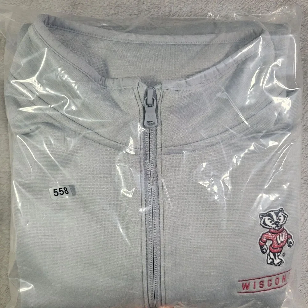 Wisconsin Badgers Sweatshirt Mens XL Gray NCAA Basketball Under Armour 1/4 Zip
