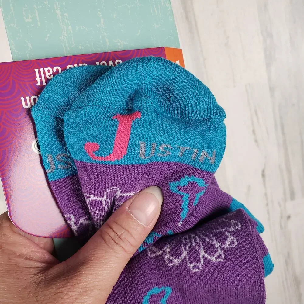 NWT Justin Boots Fashion Cushioned Sole Over The Calf Socks Women's Size Small
