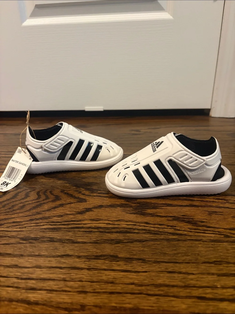 adidas Kids White and Black Water Sandals
