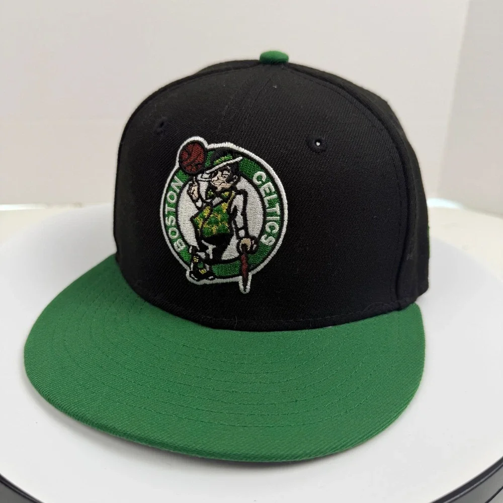 New Era 9FIFTY Boston Celtics Youth Snapback Hat Black Green NBA Cap Logo Patch