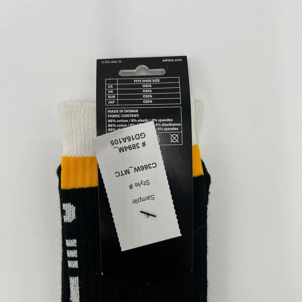 Adidas Pittsburgh Penguins Womens Crew Socks‎ Black Gold White OSFA NEW