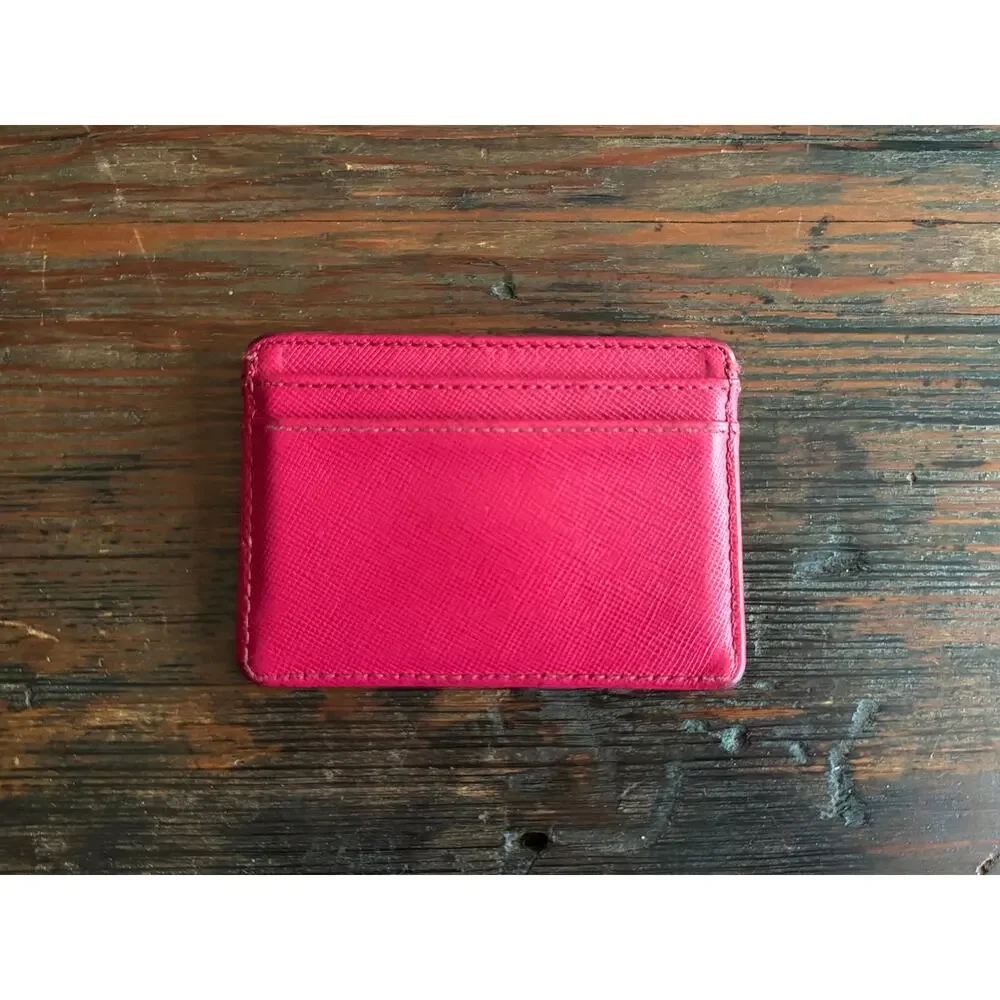 TORY BURCH Slim Red Leather Credit Card Wallet