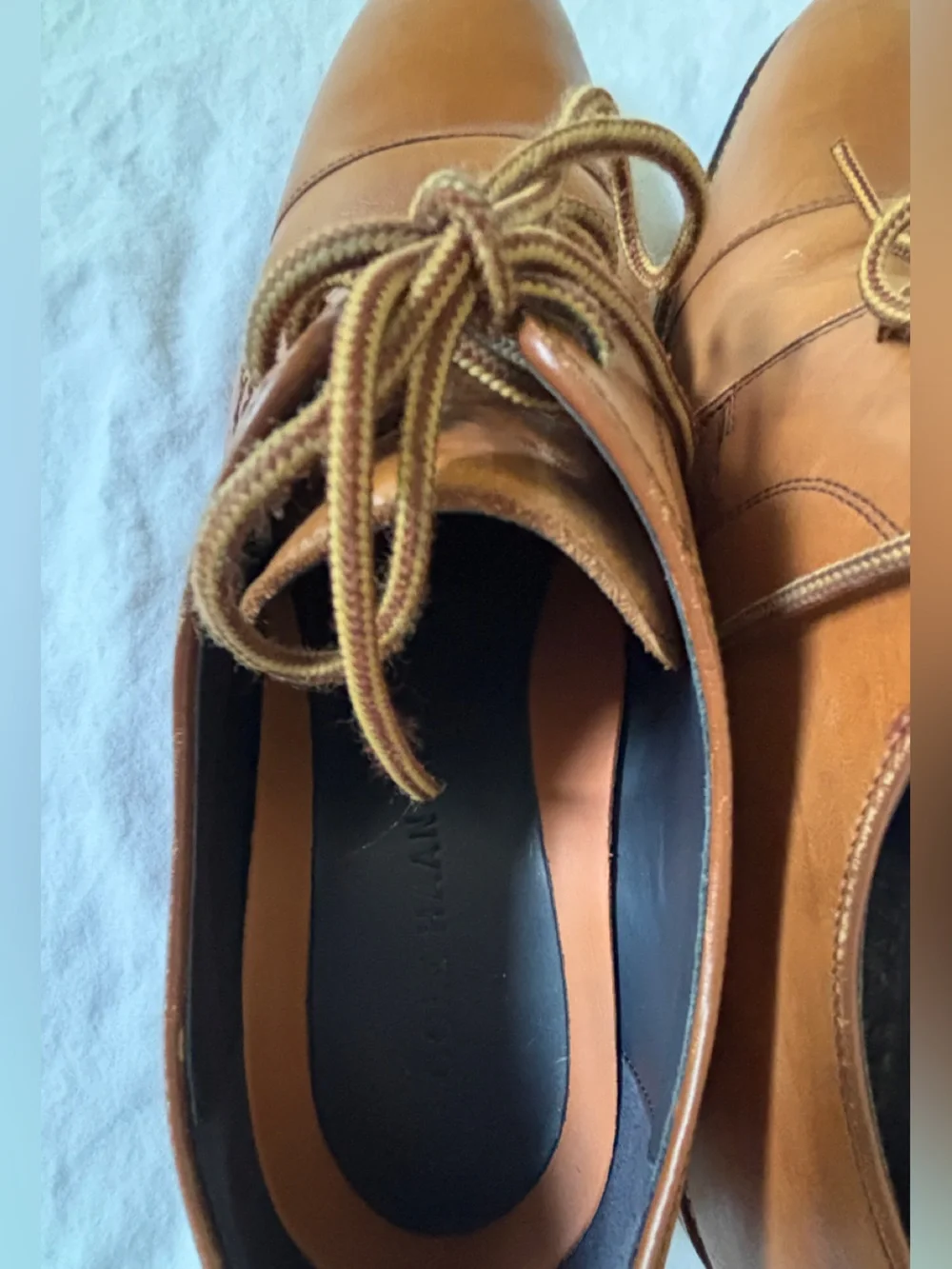 Cole Haan Men’s 14M Brown Leather Cap Toe Oxford Dress Shoes Lace Up