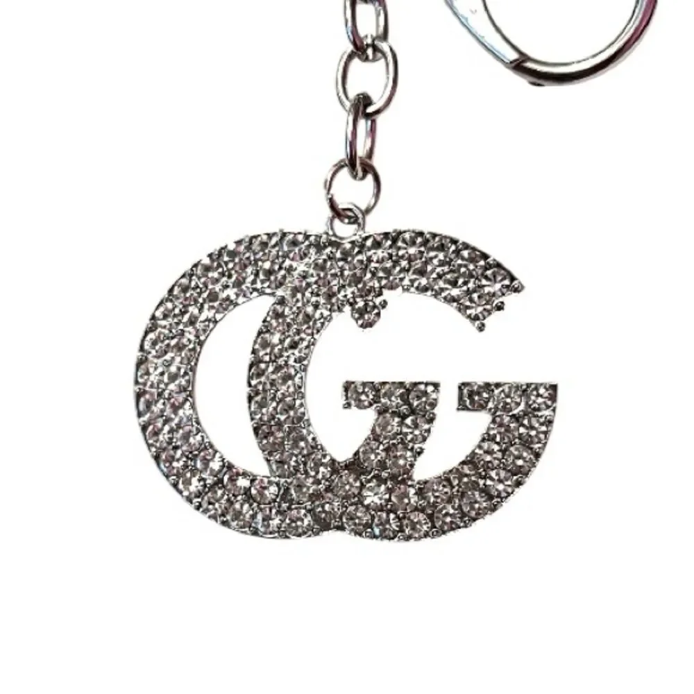 💎2/$30💎 Designer Inspired Silver Crystal GG Keychain