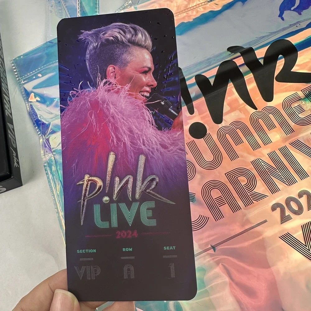 P!nk Summer Carnival 2024 VIP Merch Set Tote Bag‎ Lanyard Keychain Ticket Silver