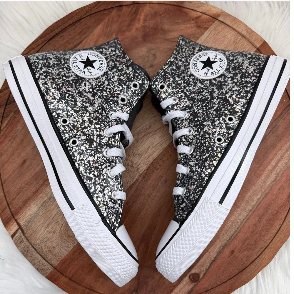 Converse Chuck Taylor All‎ Star High Top Glitter Sparkle Sneakers Youth Size 6
