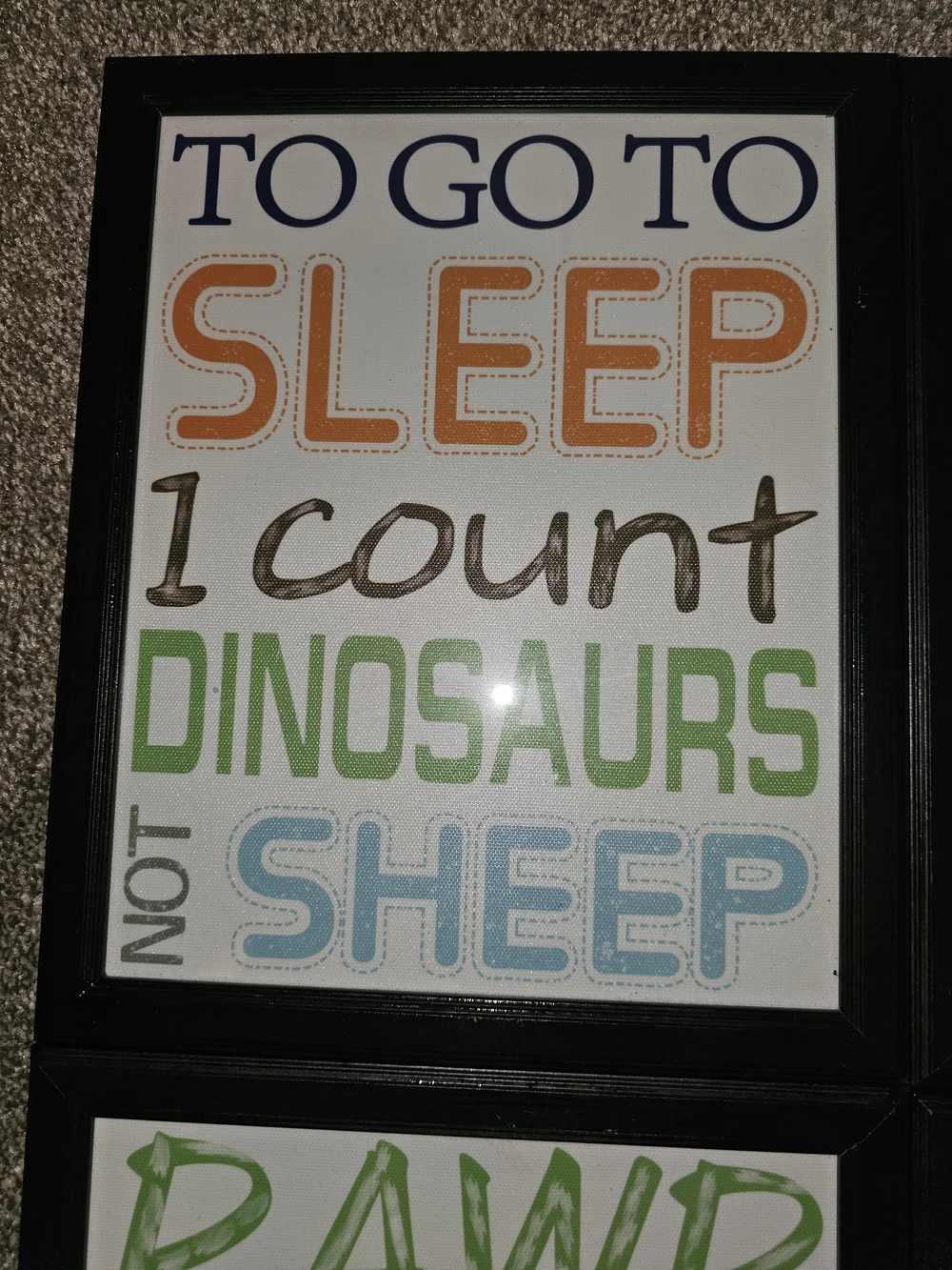 Dinosaur Nursery Wall Art Set - Green, Orange, Blue, Navy - WD 1