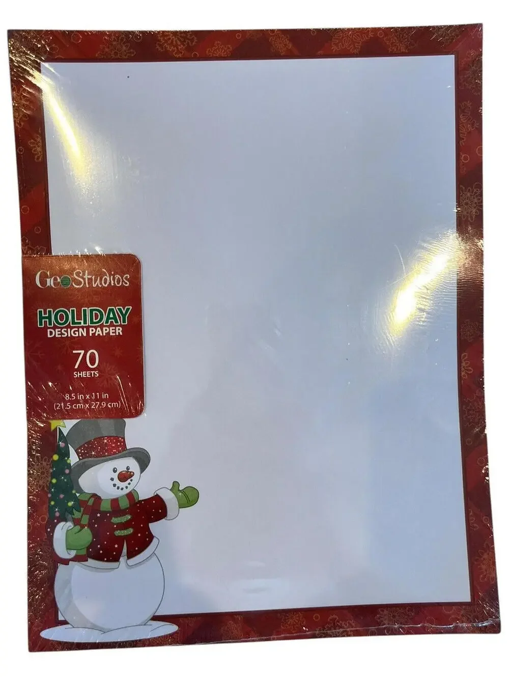 Christmas Holiday NEW Letterhead 70 Count Snow Man Sz 8 1/2X11