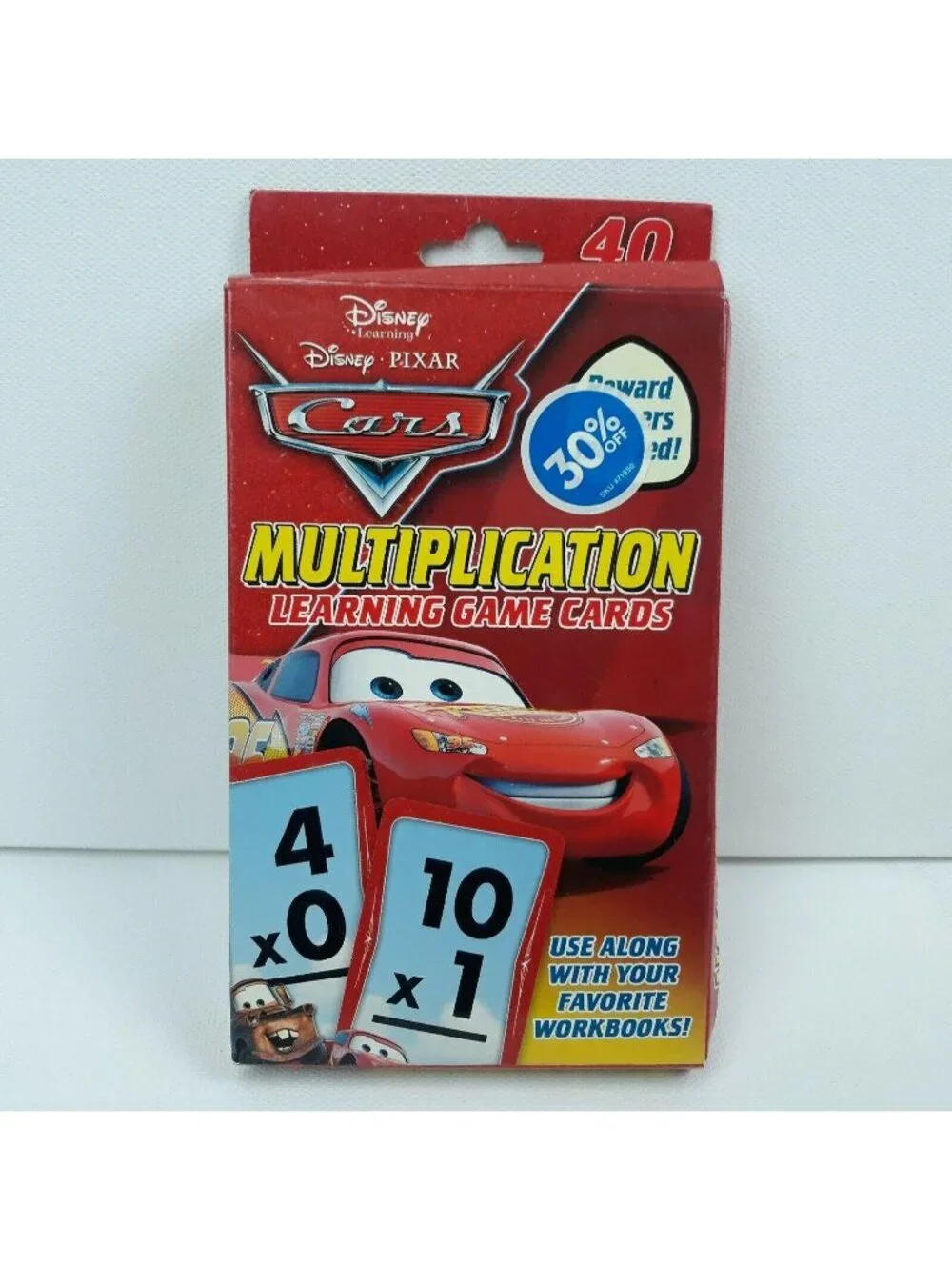 Disney Pixar Cars Multiplication Learning Card Game Flash Cards 0-11 Intro To 12