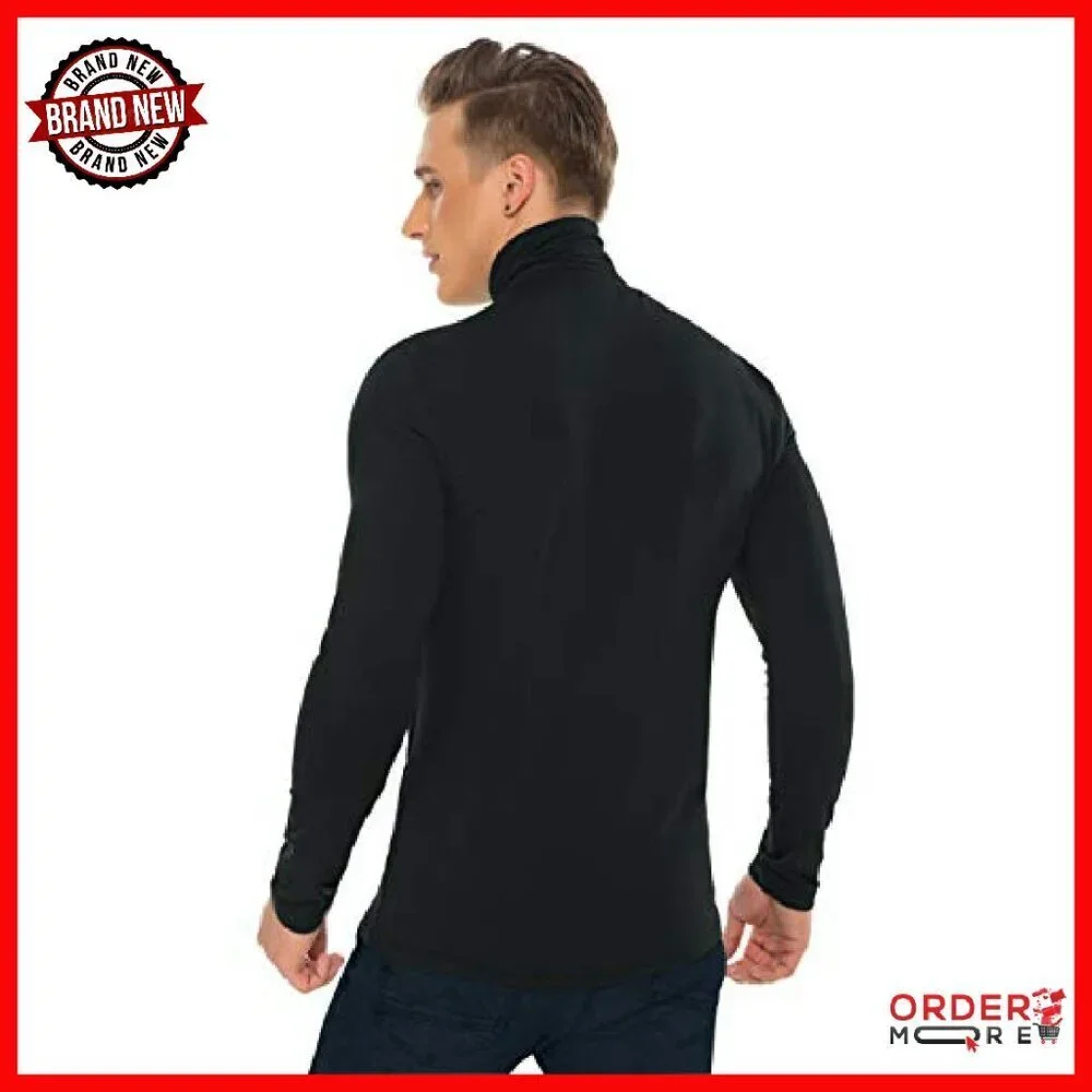 Men's Slim Fit Turtleneck Thermal Pullover Long Sleeve Lightweight Shirt