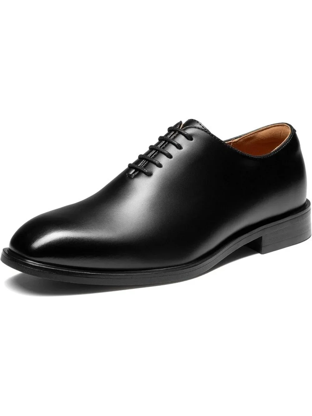 Men's Black Faux Leather Lace Up Classic Comfort Oxford Formal Dress Shoes