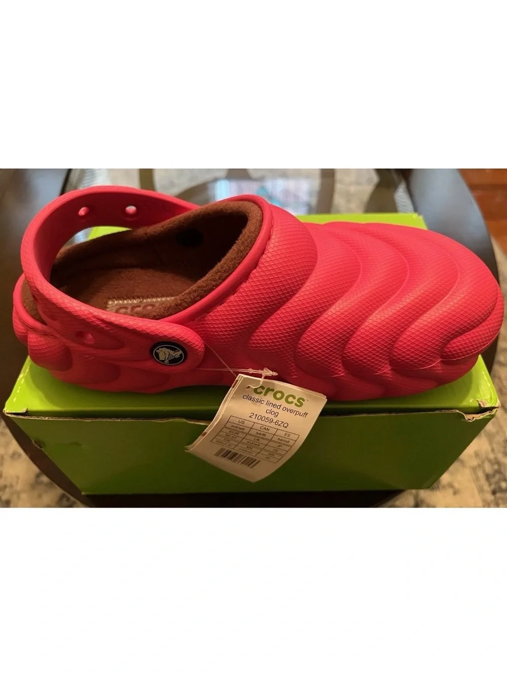 Crocs Kids Classic Lined Clog - Bright Pink