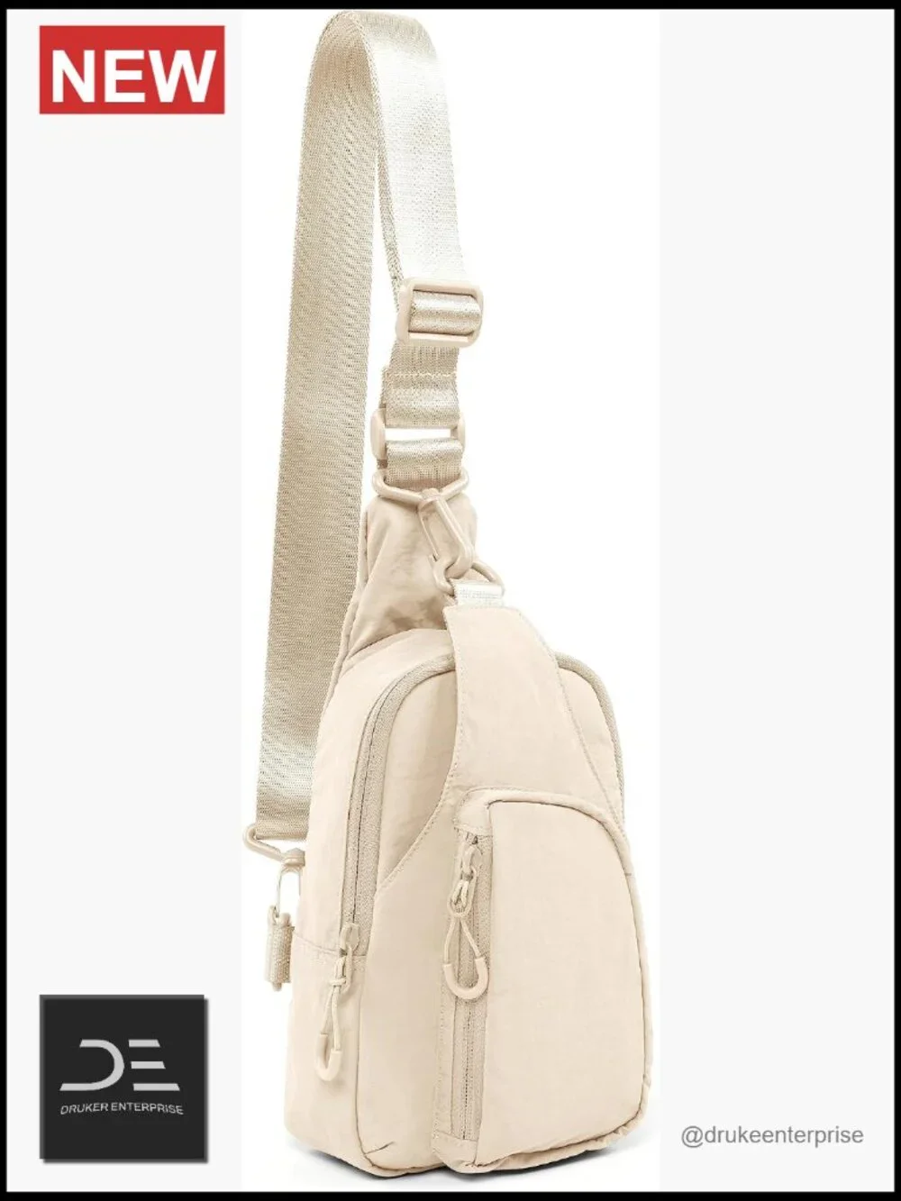 Sling Bag with Adjustable Straps Crossbody Chest Backpack Nylon Lightweight