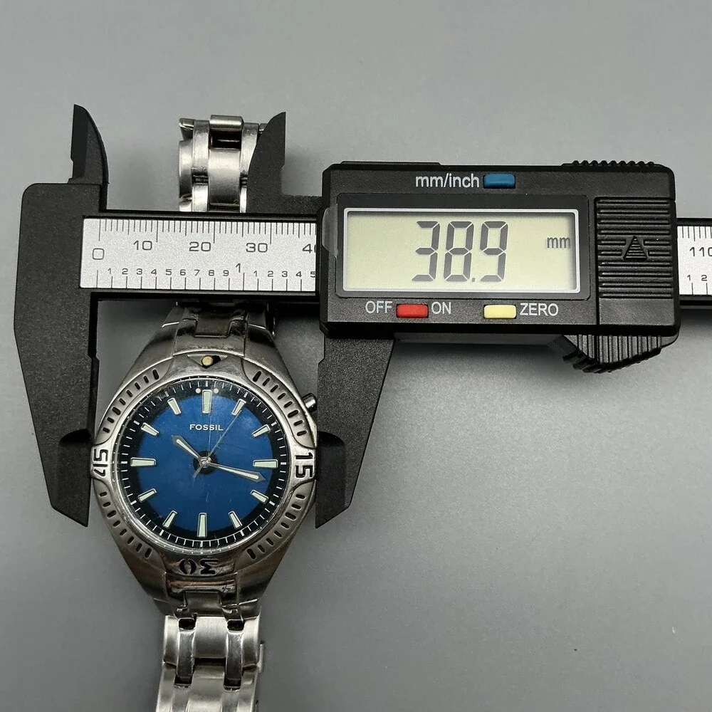 Fossil Kaleido AM-3538 Mens Watch 39mm Color Change Stainless New Battery 7.5