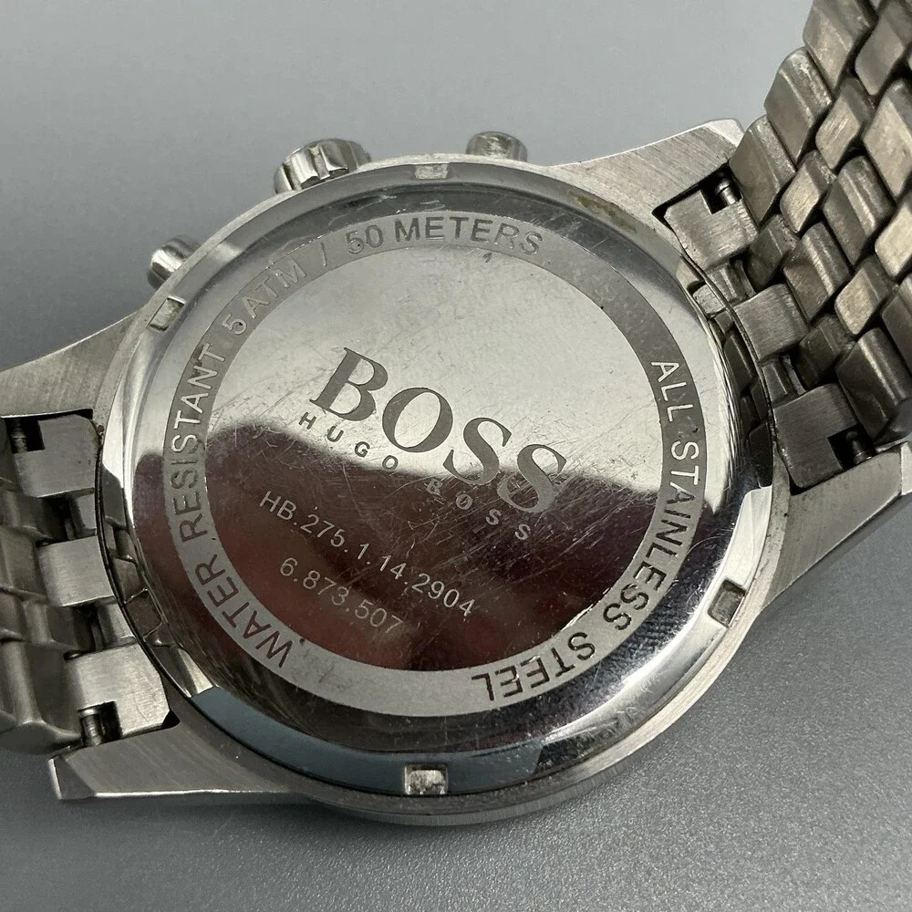 Hugo Boss Jet Mens Watch 41mm Blue Chronograph Date Stainless New Battery 7.25