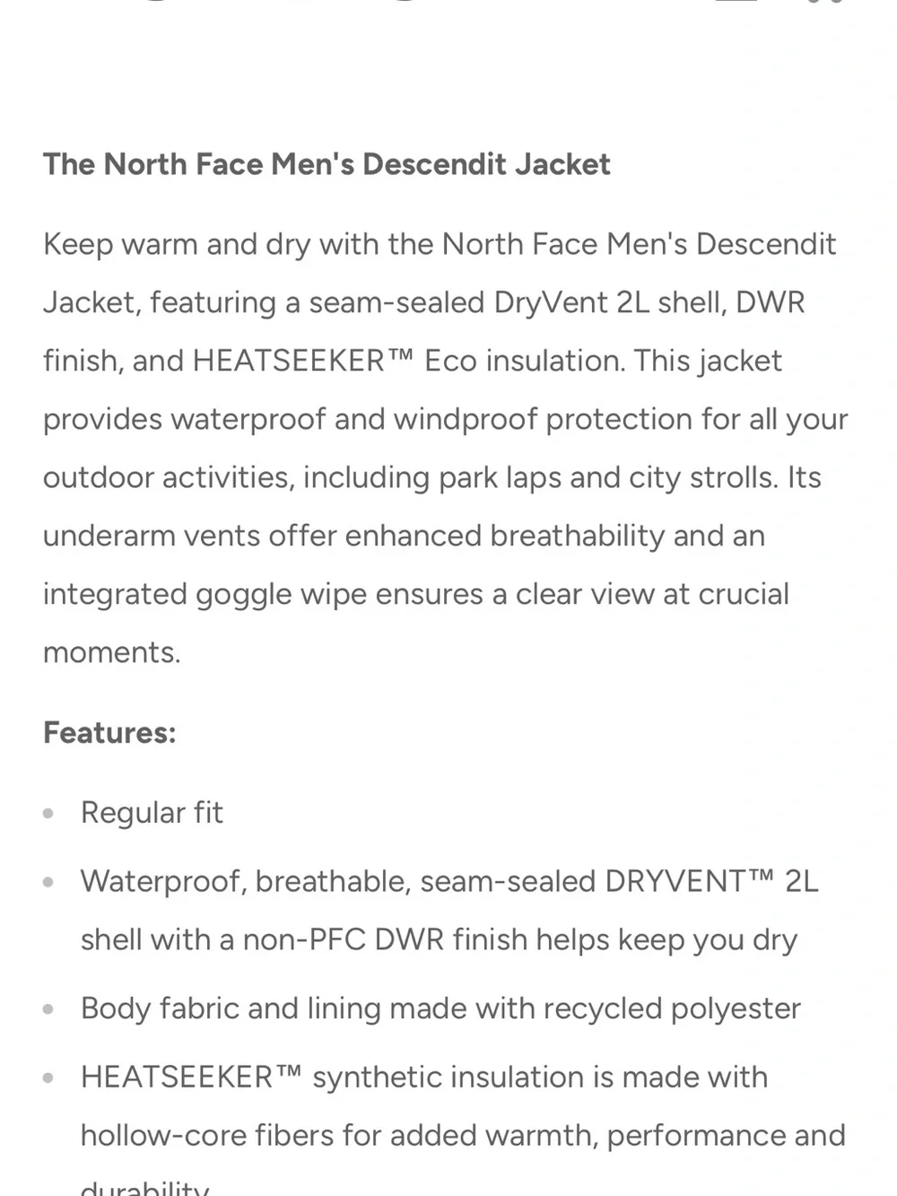 The North Face Men’s Hooded Descendit Jacket in color Clay Grey