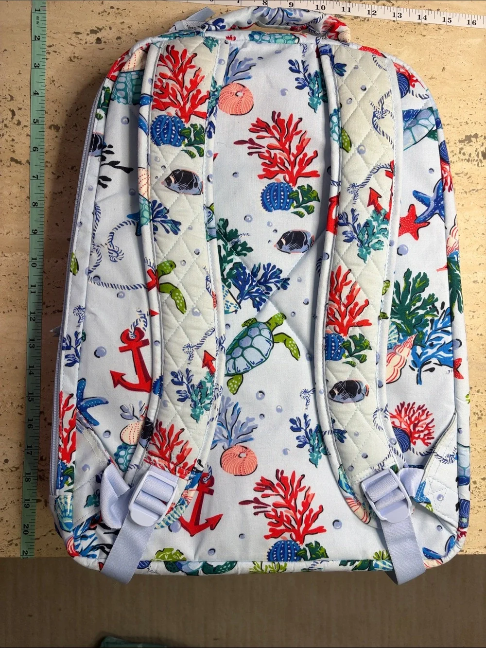Vera Bradley Essential Large Backpack & Clear Beach Wristlet Anchors Aweigh