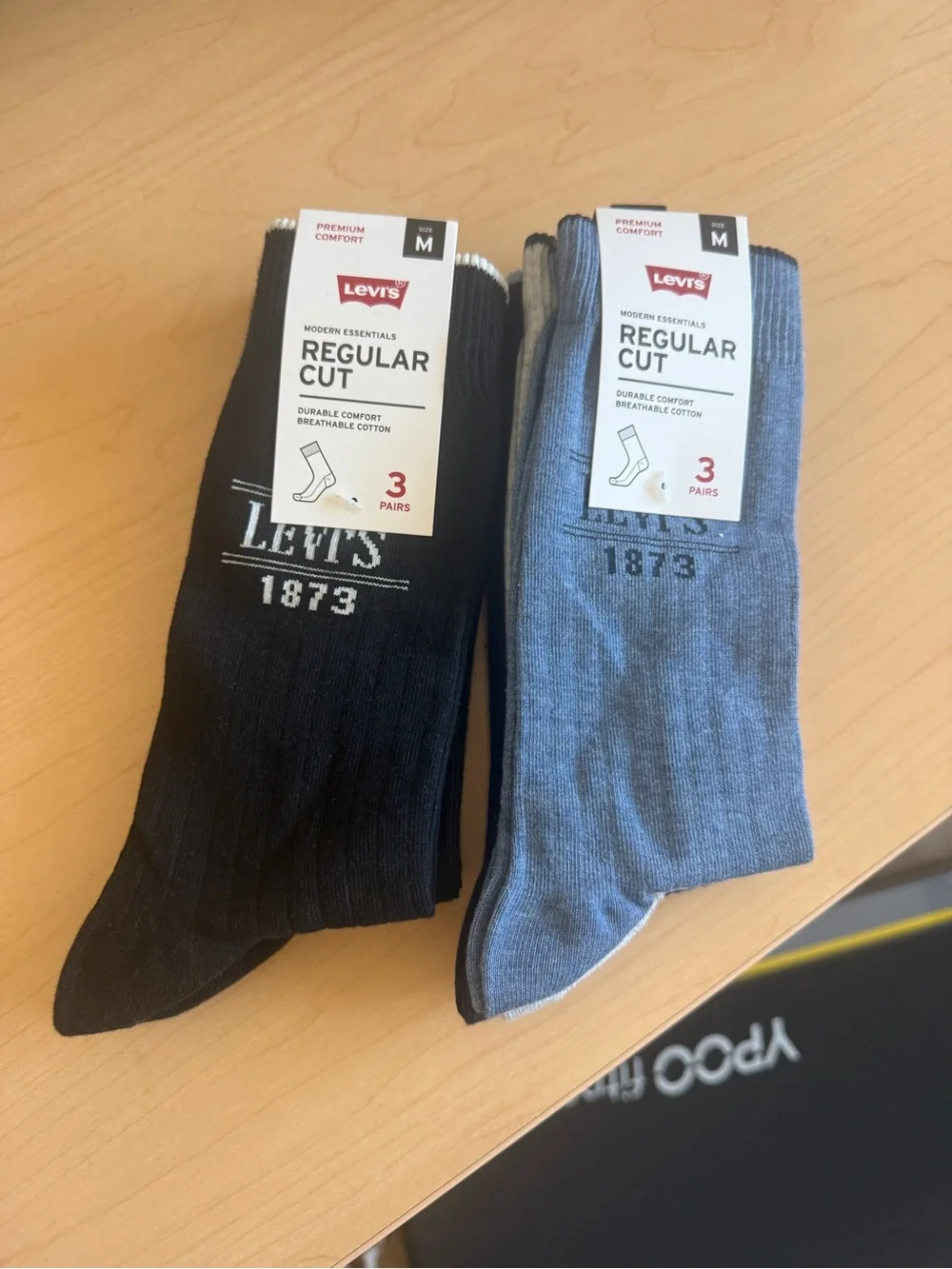 Levi's Regular Cut Crew Socks - Black & Multi Color