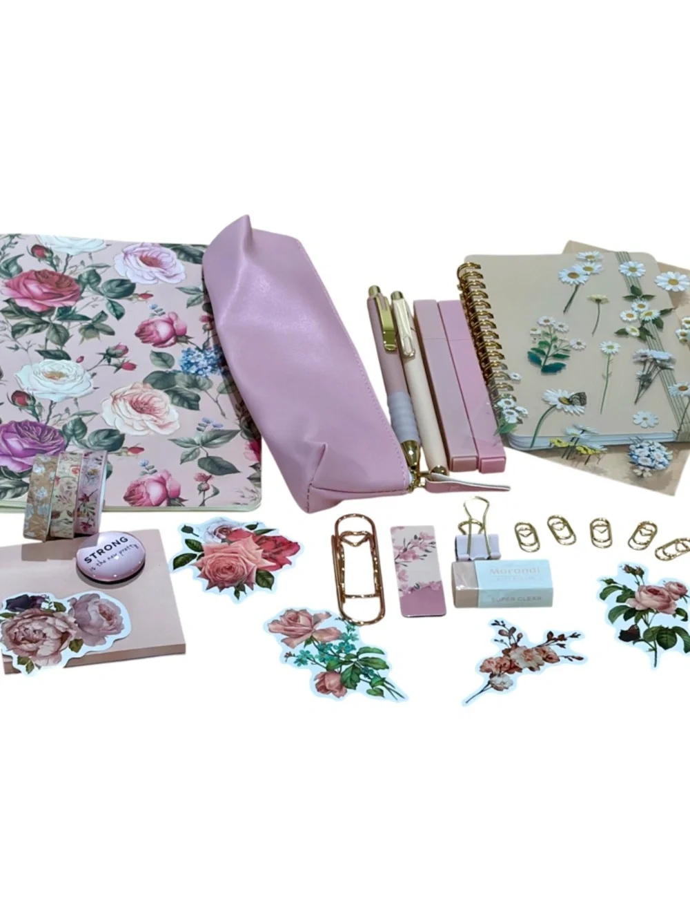 Color Curated Stationery Gift Set Bundle - Aesthetic Journaling Set - Soft Pink
