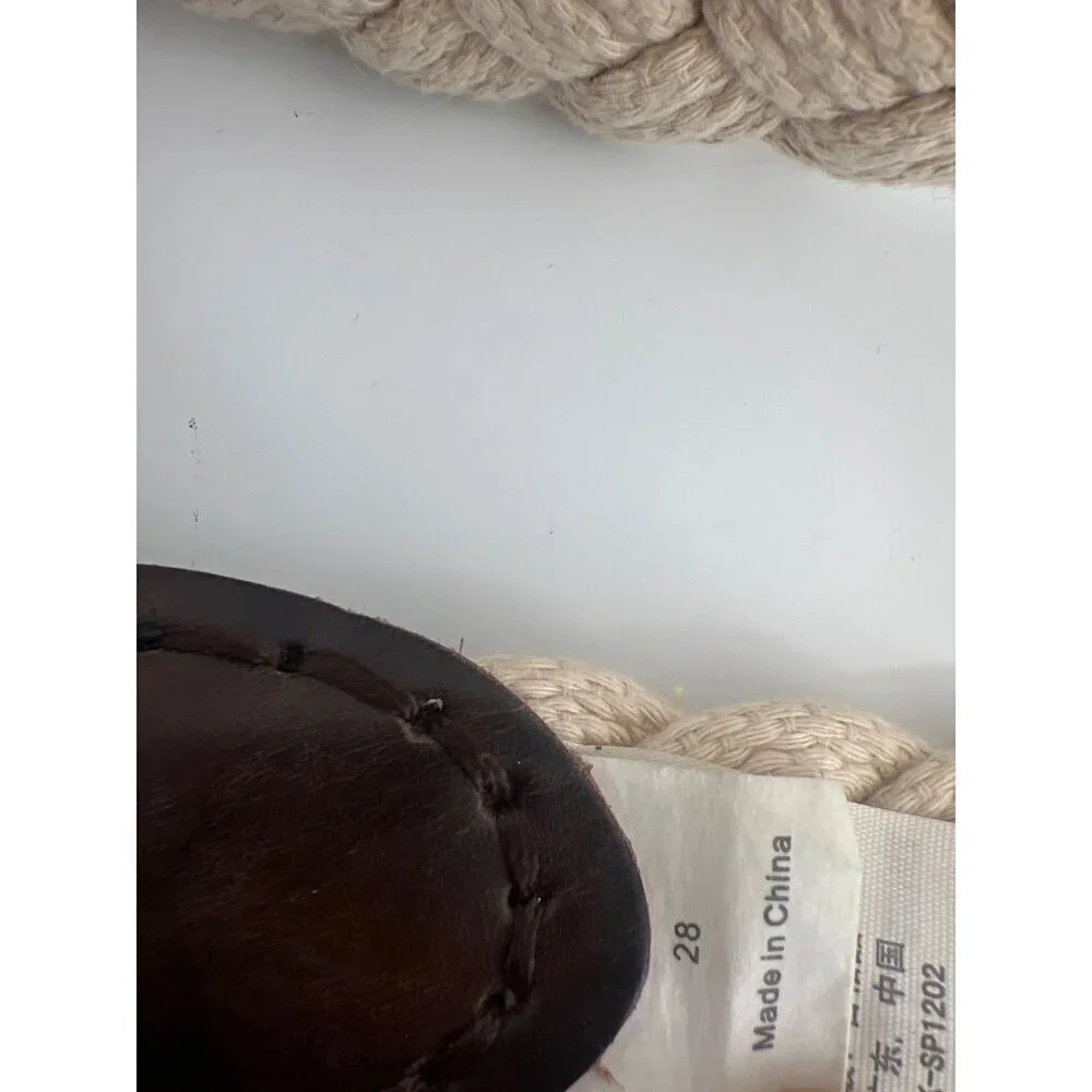 Abercrombie & Fitch Mens Braided Rope Belt Size 28 Beige Brown