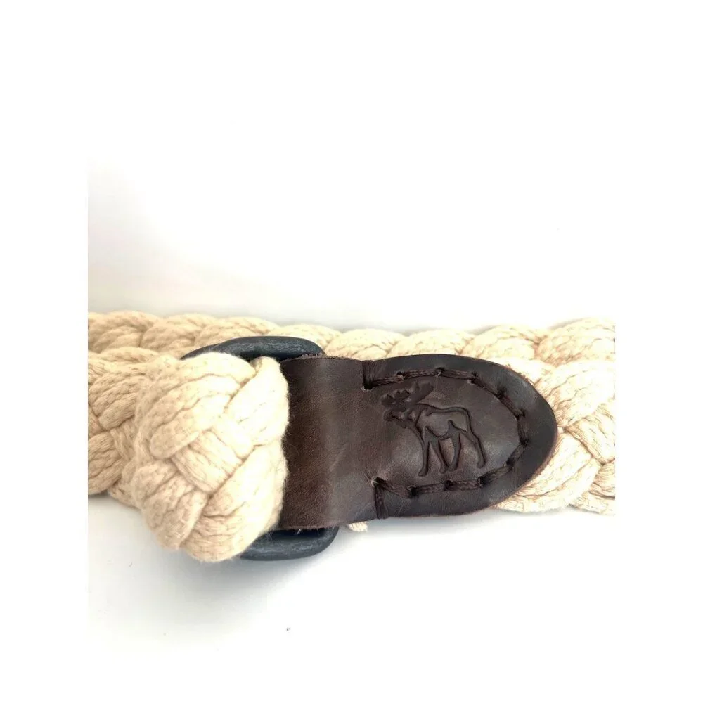 Abercrombie & Fitch Mens Braided Rope Belt Size 28 Beige Brown