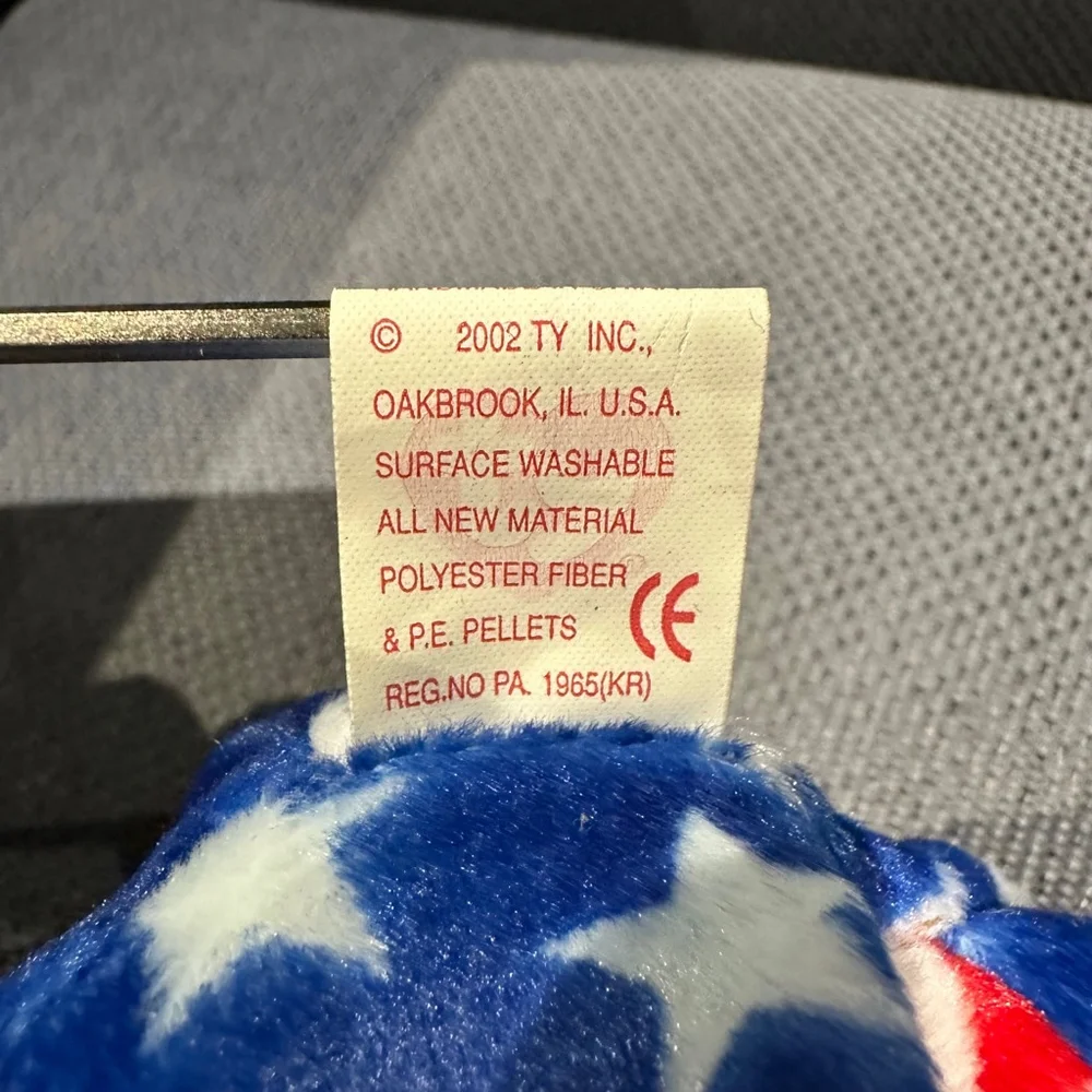 Ty Beanie Baby Liberty Bear Red, White & Blue 4531 NWT Vintage P.E. Pellets