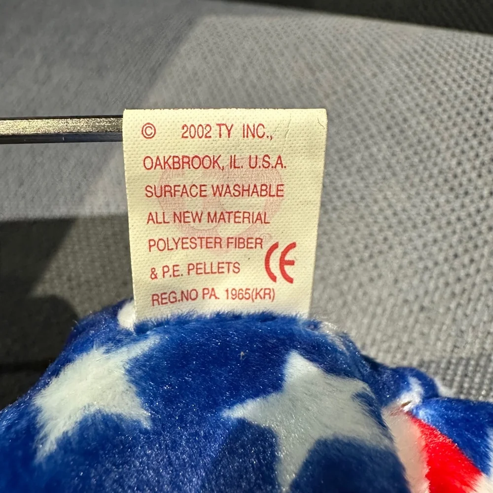 Ty Beanie Baby Liberty Bear Red, White & Blue 4531 NWT Vintage P.E. Pellets