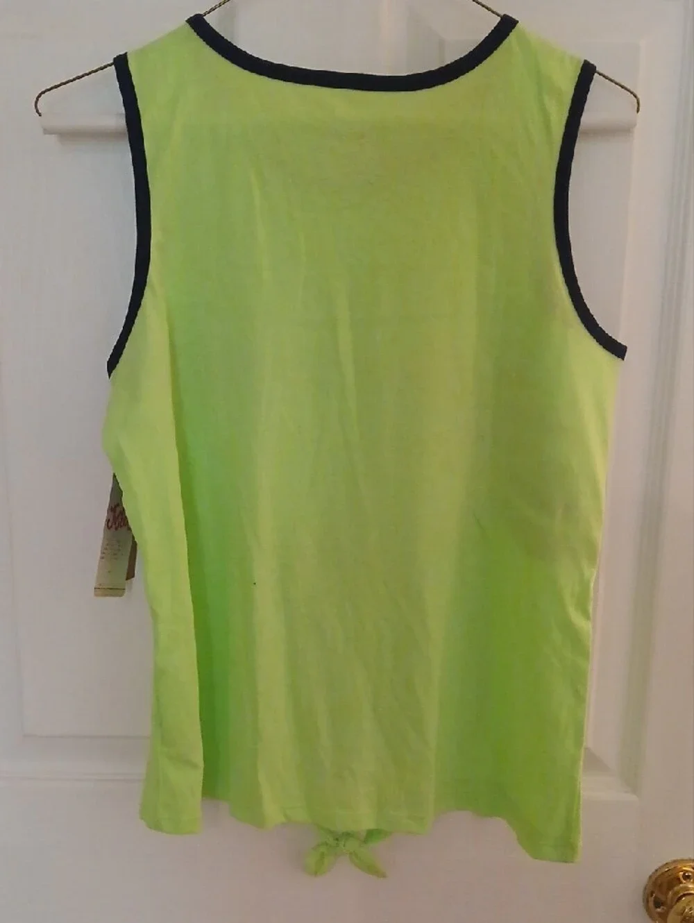 Justice Neon Lime Surf Graphic Tie-Front Tank
