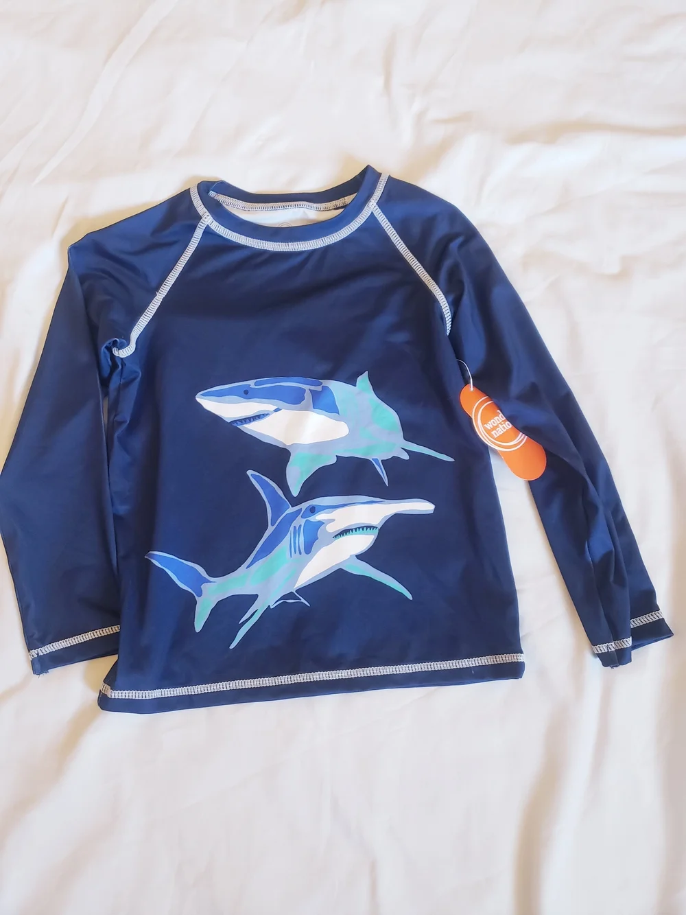 5T Blue Shark Rash Guard Swim Shirt