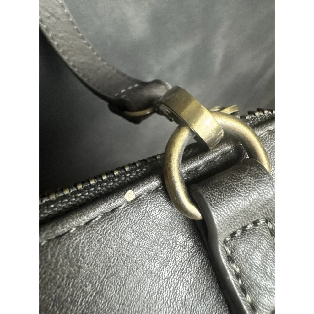 Antik Kraft Gray Vegan Leather Crossbody Bag Medium Satchel Faux‎ Leather Purse