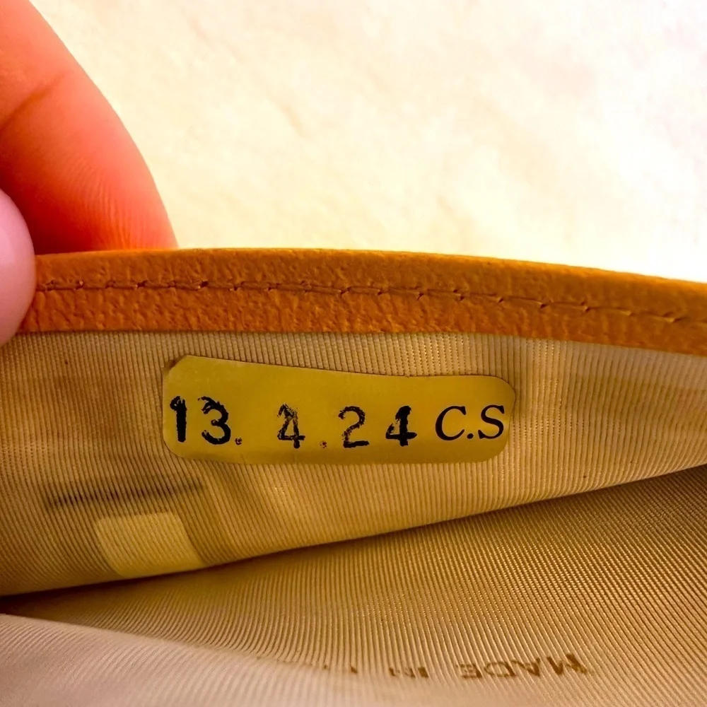 Vintage Chanel Yellow Leather Card Holder Pre Owned
