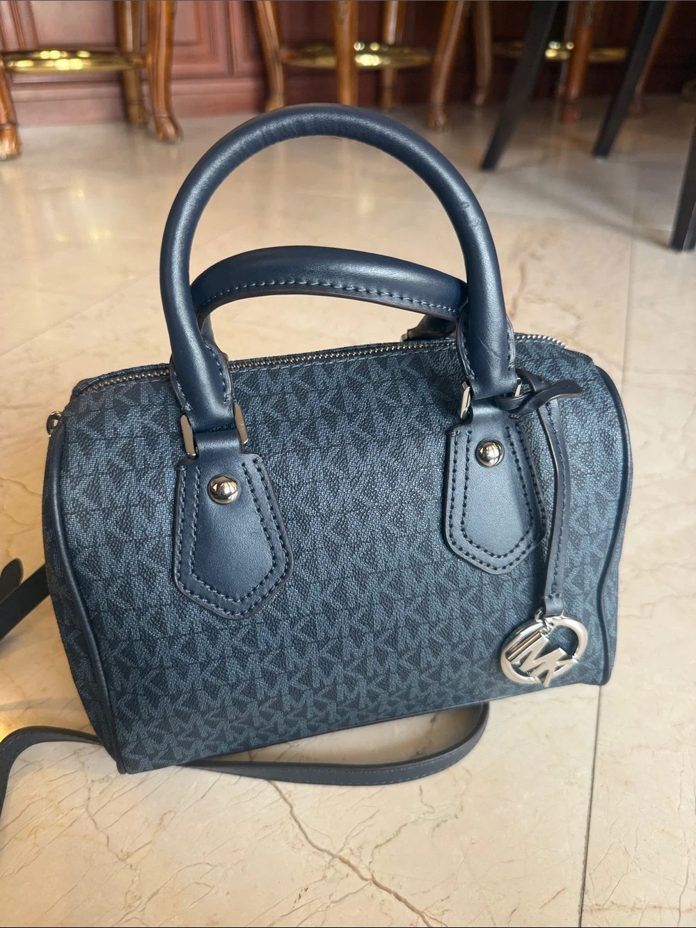 Michael Kors Navy Monogram Mini Satchel BRAND NEW