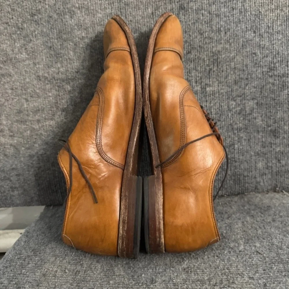 Allen Edmonds Park Avenue Mens Tan Leather Cap Toe Oxford Dress Shoes 14