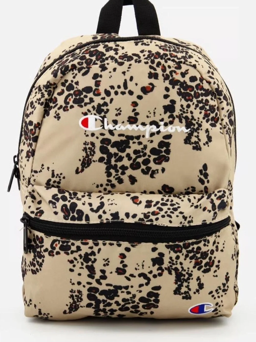 Champion Beige Leopard-Print Mini Backpack